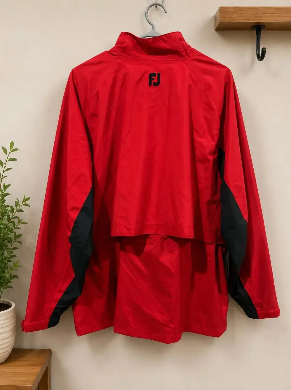 Vintage FootJoy DryJoys Golf Rain Jacket Red Black Waterproof Windbreaker L - Picture 3 of 6